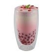 Hot Strawberry Boba Milk with Strawberry Cream